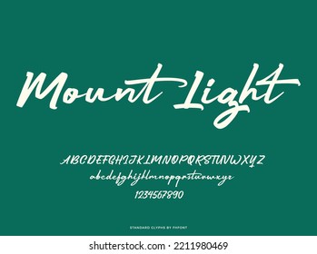 MountLight Calligraphy Lettering Font Standard Glyphs