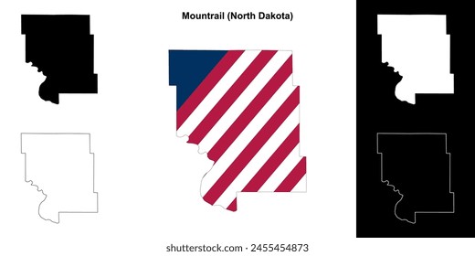 Mountrail County (North Dakota) outline map set