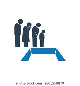 Mourners Last Goodbye Icon Isolated On White Background