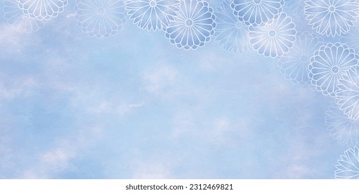 Mourning Chrysanthemum Japanese Pattern Background