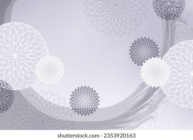 Mourning Chrysanthemum Postcard Japanese Pattern Background