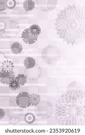 Fondo del patrón japonés del crisantemo poscarta de duelo