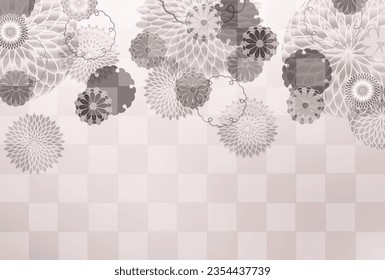 Mourning Chrysanthemum Postcard Japanese Pattern Background