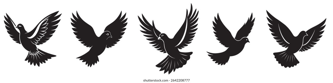 mourning dove silhouette vector bundle mourning dove silhouette mourning dove silhouette bundle