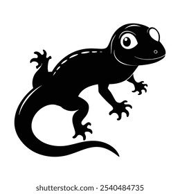 Luto Gecko imagem preta com fundo branco