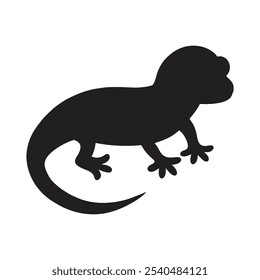 Luto Gecko apenas arte de ilustração vetor preto com fundo branco