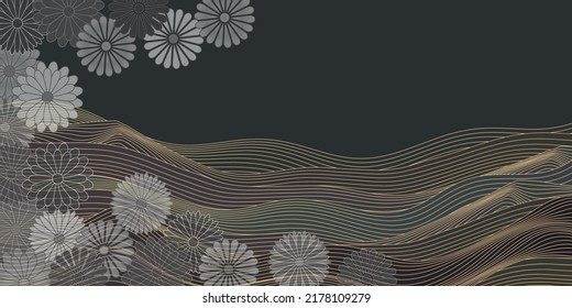 Trauernder japanischer Muster, Chrysanthemumhintergrund