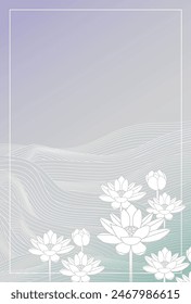 Mourning Japanese Pattern Lotus Postcard Background