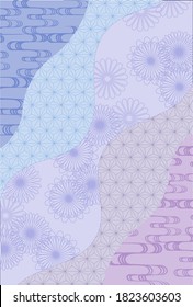 Mourning Japanese pattern postcard background