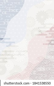 Mourning Japanese pattern postcard background