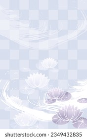 Fondo del patrón japonés de Lotus postales de luto
