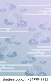 Trauer Lotus Postkarte japanisches Muster Hintergrund
