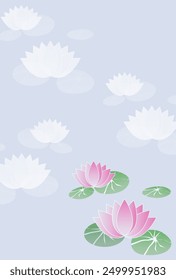Fondo de patrón japonés de postal de loto de luto