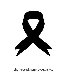 Mourning Melanoma Support Symbol Black Ribbon Stock Vector (Royalty ...