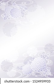 Trauerpostkarte (Chrysanthemum-Muster) Japans