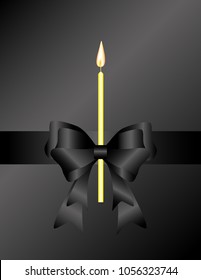 Mourning ribbon candle banner