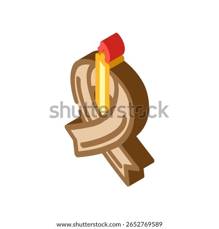 mourning ribbon mortality isometric icon vector. mourning ribbon mortality sign. isolated symbol illustration
