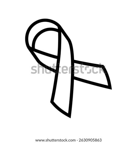 mourning ribbon mortality line icon vector. mourning ribbon mortality sign. isolated contour symbol black illustration