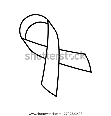 mourning ribbon mortality line icon vector. mourning ribbon mortality sign. isolated contour symbol black illustration