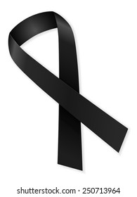 Mourning ribbon on a white background.