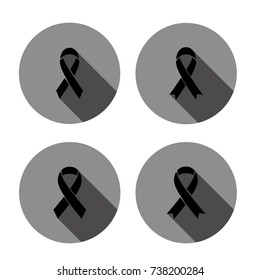 Mourning sign icon with long shadow