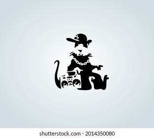 mouse for abstract illustration and silhouette