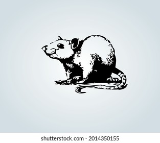 mouse for abstract illustration and silhouette