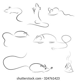 mouse abstract lines on a white background vector