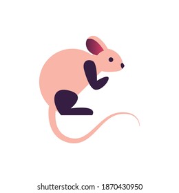 diseño de iconos de estilo abstracto del ratón, zoológico animal y tema de vida Ilustración vectorial