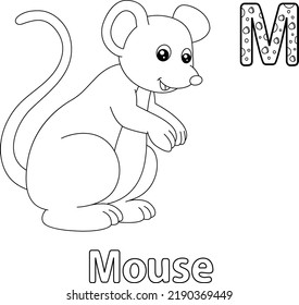 Mouse Alphabet ABC Coloring Page M