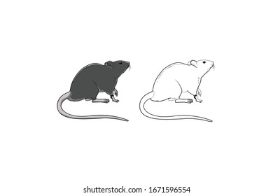 Paquete de ilustración del vector de dibujos animados del ratón