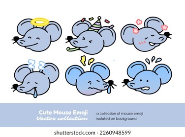 Mouse, animal character, emotion, mood, emoji, feeling, expression, fear, shock, smile, anxious, cry, pleading , please, love, collection, set, cute, activity, mice, rat, mascot, hand-drawn