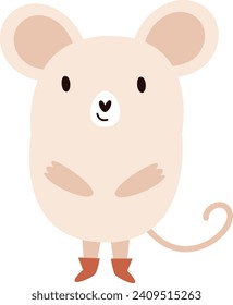 Mouse Animal Childish Vector Illustration