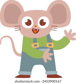 Mouse Animal Gardener Vector Illustration