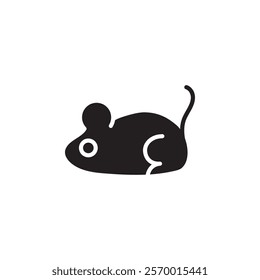 mouse animal icon black and white vector outline sign