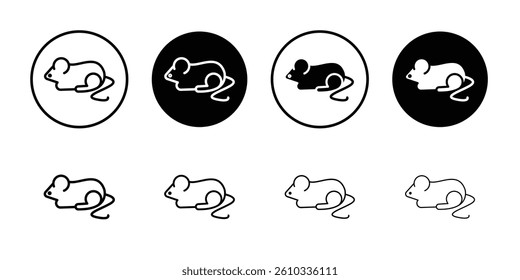 Mouse animal icon Flat fill set collection