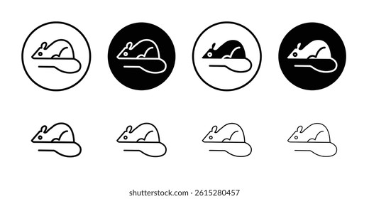 Mouse animal icon Flat simple outline set