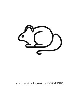 mouse animal icon Isolated flat vector in outline