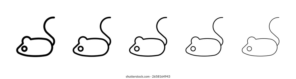 mouse animal icon isolated vector on white background set