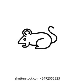 Mouse animal icon outline collection in black and on white background