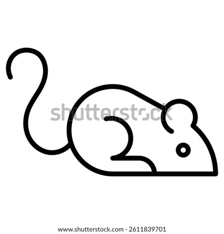 mouse animal icon Simple outline vector logo