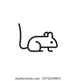 Mouse animal icon Vector flat thin line illustration