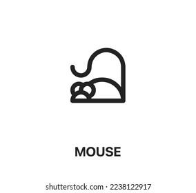 mouse animal icon vector. Linear style sign for mobile concept and web design. rat symbol illustration. Pixel vector graphics - Vector.