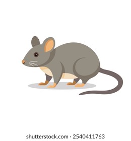
Mouse animal isolated flat vector illustration on white background.