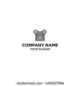 Mouse Animal Square Logo Design vector