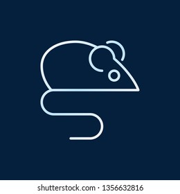 Mouse animal vector colored outline icon or design element on dark background