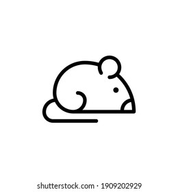 icono de línea de vector de ratón