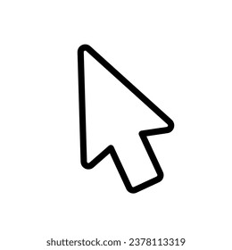 Mouse arrow click. Computer mouse pointer icon. Black cursor isolated on white background. Click here. Link web. Internet connection button. Website symbol. Pictogram design. Vector illustration