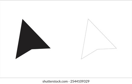 Mouse arrow click. Computer mouse pointer icon. Black and white cursor isolated on white background. Click here. mouse arrow button. Vector illustration. mouse arrow icon. cursor icon