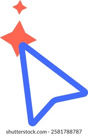 Mouse arrow clicking on a star shaped button, adding to favorites, concept of rating, liking, preference, positive feedback, or adding to favorites